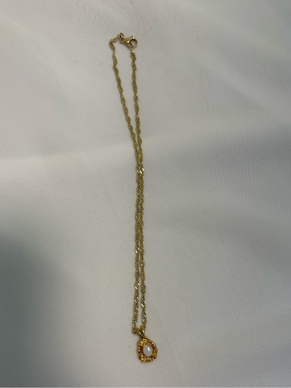 Gold-Tone Pendant Necklace with Pearl Accent